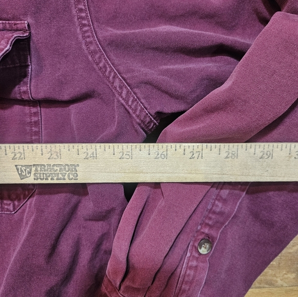 Cabelas Mens XL Maroon Flannel Lined Shirt Long Sleeve Button Up Work Outdoor - Picture 7 of 10